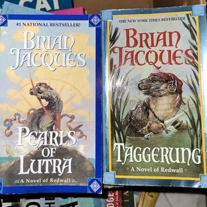 Taggerung by Brian Jacques 2001 Firebird Press Paperback & Pearls of Lutra 1996